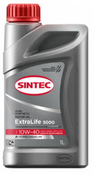 Масло мотор. SINTEC EXTRA LIFE 5000 SAE 10W40 ACEA A3/B4 1л (1*12шт) Масло мотор. SINTEC EXTRA LIFE 5000 SAE 10W40 ACEA A3/B4 1л (1*12шт)