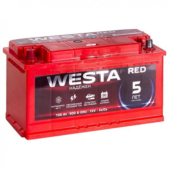 Аккумулятор 6ст-100 Westa Red (п.т. 900А) Евро