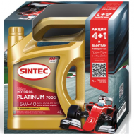 АКЦИЯ 4+1 Масло мотор. SINTEC PLATINUM 7000 SAE 5W40 ACEA А3/B4 4л (1*3шт) АКЦИЯ 4+1 Масло мотор. SINTEC PLATINUM 7000 SAE 5W40 ACEA А3/B4 4л (1*3шт)
