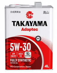 Акция 4+1 Масло мотор. TAKAYAMA  Adaptec 5W30 C3 SN/CF (4л) 1*3шт