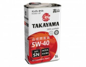 Акция Масло моторное TAKAYAMA SAE 5W40 API SN/CF  4л+1л (ЖБ) Промокороб