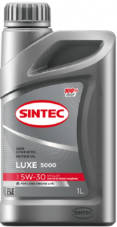 Масло мотор. SINTEC LUXE 5000 SAE 5W30 API SL/CF 1л (1*12шт) Масло мотор. SINTEC LUXE 5000 SAE 5W30 API SL/CF 1л (1*12шт)
