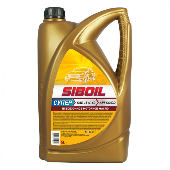 Масло мотор. SibOil Супер 15W40  5л (1*3шт)