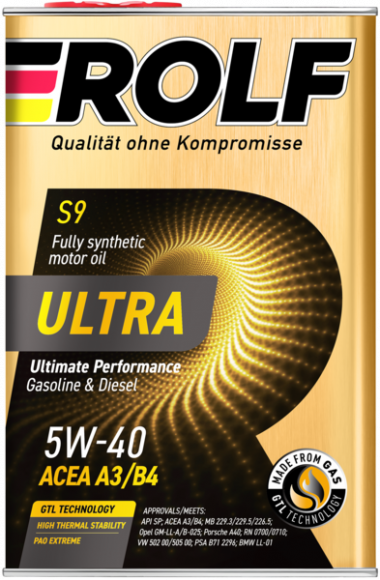 Масло мотор. ROLF ULTRA 5W40 ACEA A3/B4 API SP 4л+1л (1*3шт)