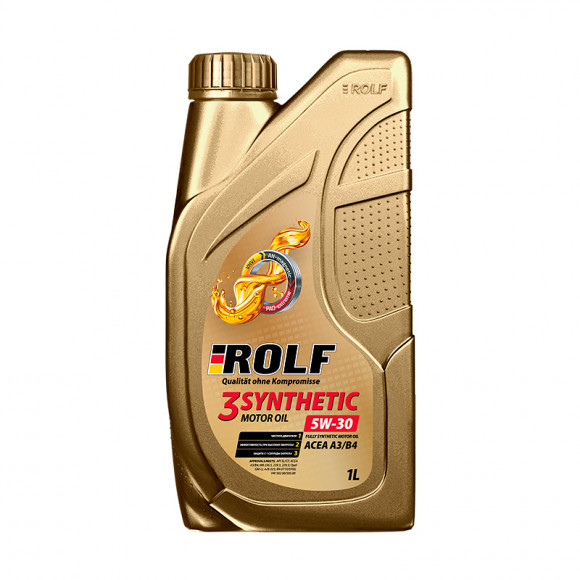 Масло мотор. ROLF 3-SYNTHETIC SAE 5W30 ACEA  A3/B4 ПЛАСТИК 1л (1*12шт)
