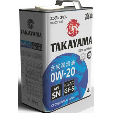 Масло моторное TAKAYAMA Zerotec SAE 0W20 ILSAC GF-6А API SР (4л) 1*4шт