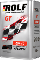 Масло мотор. ROLF GT SAE 0W40 API SN/CF 4л (1*4шт) Масло мотор. ROLF GT SAE 0W40 API SN/CF 4л (1*4шт)
