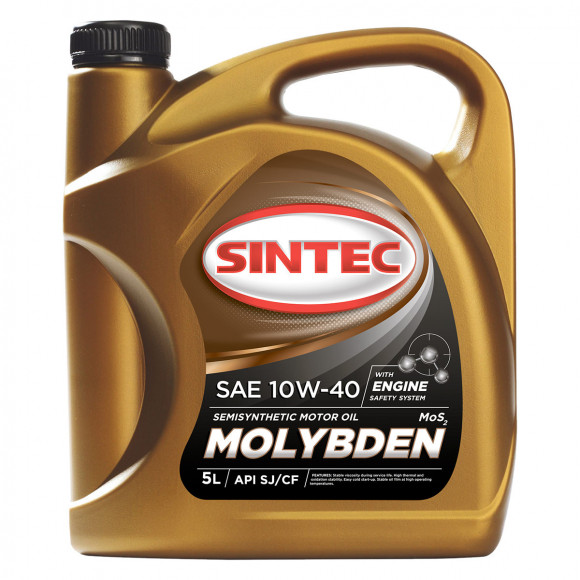 Масло мотор. 10W40  SINTEC  Молибден API SJ/CF  (5л) 1*4шт