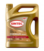 Масло мотор. SINTEC PREMIUM 9000 SAE 5W30 ACEA A3/B4 API SL/CF 4л (1*4шт)