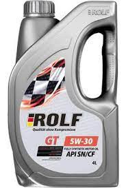 Масло мотор. ROLF GT SAE 5W30 API SN/CF 4л ПЛАСТИК (1*4шт) (СЗ 0506 22)