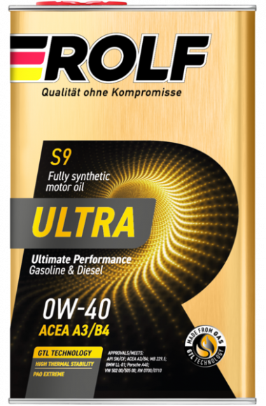 Масло мотор. ROLF ULTRA 0W40 ACEA A3/B4 API SN/CF 1л (1*12шт)