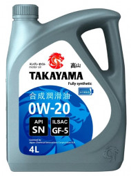 Масло моторное TAKAYAMA SAE 0W20 ILSAC GF-5 API SN ПЛАСТИК (4л) 1*4шт Масло моторное TAKAYAMA SAE 0W20 ILSAC GF-5 API SN ПЛАСТИК (4л) 1*4шт