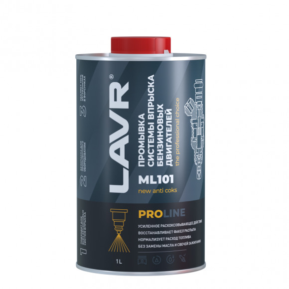 Ln2000 LAVR Промывка систем впрыска бензиновых двигателей ML101 EURO Petrol injection purge 1000мл (12шт)