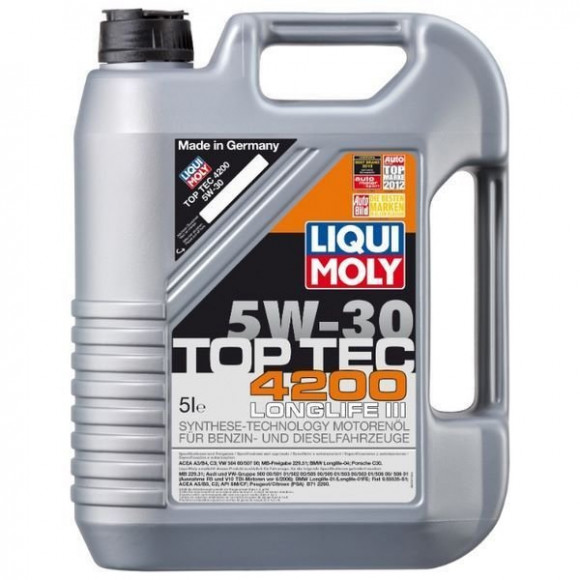 Акция+козырек Масло мотор.  5W30 Liqui Moly Top Tec 4200 SP C3 пластик (5 л.) 1*4 шт. (8973A)