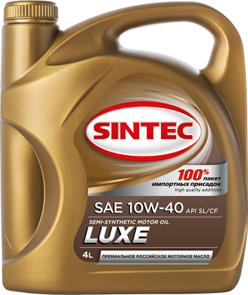 Масло мотор. SINTEC LUXE SAE 10W40  API SL/CF (4л) 1*4шт