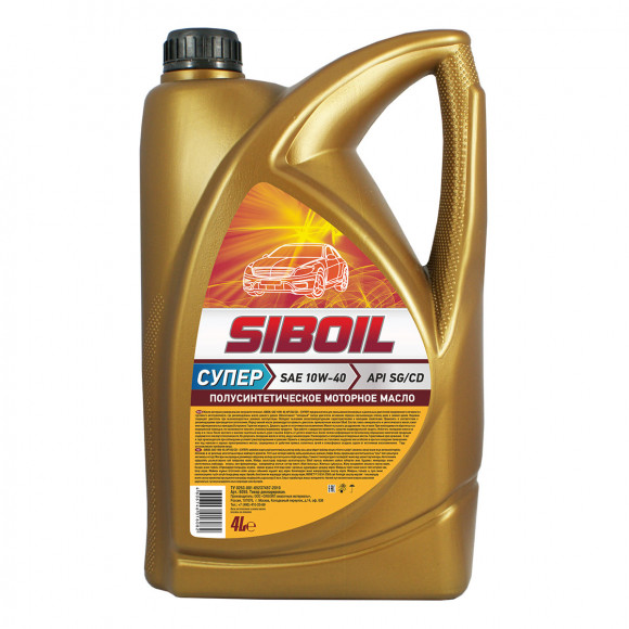 Масло мотор. 10W40 Siboil Супер  (4л) 1*3шт API SG/CD