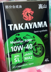 Масло моторное TAKAYAMA Mototec 3000 4T SAE 10W-40 API SL JASO MA-2 (4л) 1*4шт