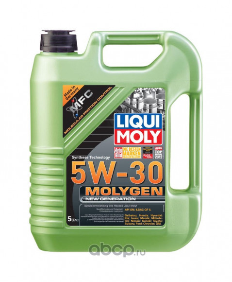 Масло мотор.  5W30 Liqui Moly Molygen New Generation API SP ILSAC GF-6A пластик (5 л.) 1*4шт. (9043)