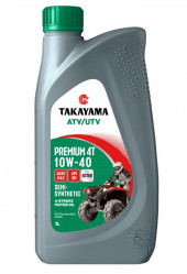 Масло мотор. 4T 10W-40 TAKAYAMA ATV/UTV Premium SM JASO MA-2 пластик (1л) 1*12шт Масло мотор. 4T 10W-40 TAKAYAMA ATV/UTV Premium SM JASO MA-2 пластик (1л) 1*12шт