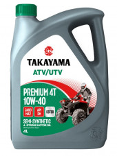 Масло мотор. 4T 10W-40 TAKAYAMA  ATV/UTV Premium SM JASO MA-2 пластик (4л) 1*4шт