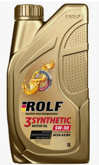 Масло мотор. ROLF 3-SYNTHETIC SAE 5W40 ACEA A3/B4 ПЛАСТИК 1л (1*12шт)