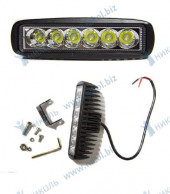 Фара пр-тум универс 6 диодов, 18W, направл.свет, аллюм.корпус (влагопылезащищ), 12V Фара пр-тум универс 6 диодов, 18W, направл.свет, аллюм.корпус (влагопылезащищ), 12V