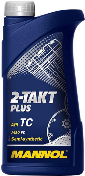 Масло мотор. 2-Тakt MANNOL полусинт. 7204  PLUS (1л). 1*20шт.