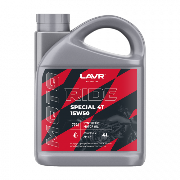 Ln7796 Масло мотор. 4Т 15W50 SN, RIDE SPECIAL  LAVR MOTO 4 л 1*4шт