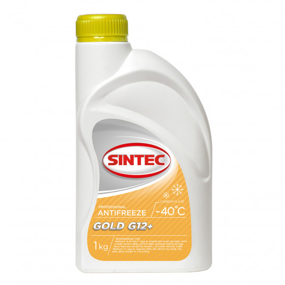 Антифриз A-40 Sintec GOLD G12+ (ЖЁЛТЫЙ) 1кг (1*12шт)