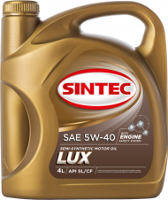 Масло мотор. SINTEC LUXE SAE 5W40 API SL/CF 4л (1*4шт) Масло мотор. SINTEC LUXE SAE 5W40 API SL/CF 4л (1*4шт)