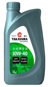Масло моторное TAKAYAMA SAE 10W-40, API SN/CF ПЛАСТИК (1л) 1*12шт