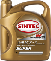Масло мотор. SINTEC SUPER SAE 10W-40 API SG/CD (п/синт) 4л Акция ароматизатор в подарок