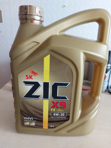 Масло мотор.  5W30 ZIC X9 FE API SP ACEA A5/B5 (FORD) (синт.) (4 л.) пластик 1*4 шт.
