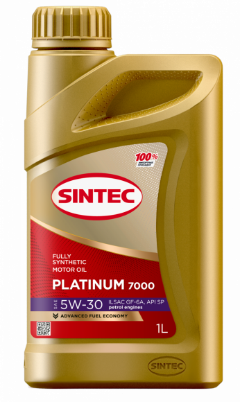 Масло мотор. SINTEC PLATINUM 7000 SAE 5W30 ILSAC GF-6 API 1л (1*12шт)