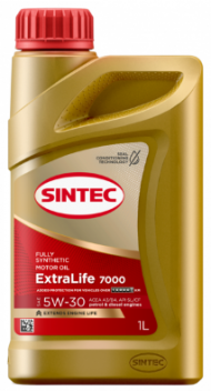 Масло мотор. SINTEC EXTRA LIFE 7000 SAE 5W30 ACEA A3/B4 API SN/CF 1л (1*12шт)