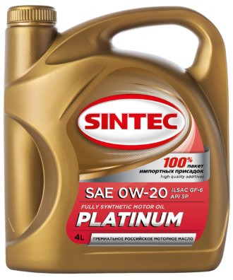 Масло мотор. SINTEC PLATINUM SAE 0W20 ILSAC GF-6  (4л) 1*4шт