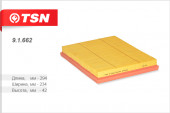 91662 Фильтр TSN воздушный OPEL Astra G Astra H Speedster Zafira A 91662 Фильтр TSN воздушный OPEL Astra G Astra H Speedster Zafira A