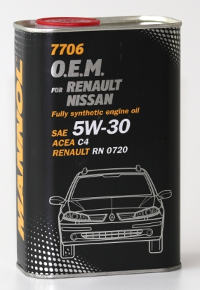 Масло синт. MANNOL 7706 O.E.M. for Renault Nissan 5W30 (1л.) metal 1*12шт.