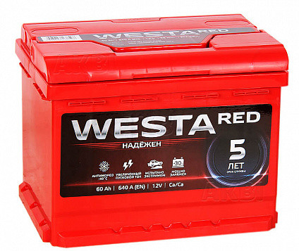 Аккумулятор 6ст- 60 Westa Red (п.т. 640А) Стандарт