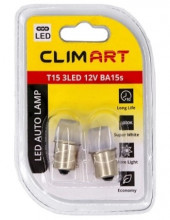 Лампа автомобильная светодиодная Clim Art T15 3LED 12V BA15s (R10W)/к-т 2 шт. Лампа автомобильная светодиодная Clim Art T15 3LED 12V BA15s (R10W)/к-т 2 шт.